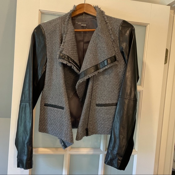 Vince tweed and leather jacket - Picture 2 of 7
